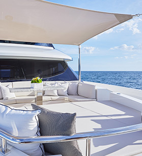 Lounge deck view on Ocean Alexander yacht