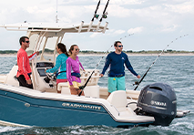 friends fishing on a boat