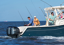 friends fishing on a boat