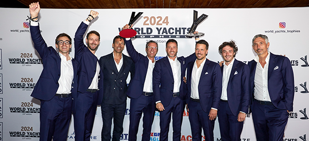 The Benetti group celebrating with their trophies