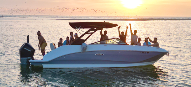 The Aldana's and friends on their Sea Ray SDX 250 Outboard