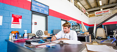 employee working at desk