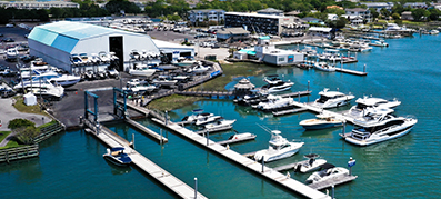 boats on the water at a marina