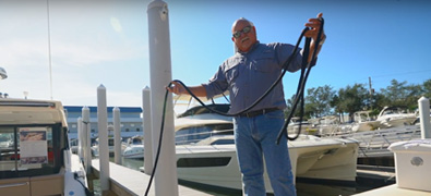 Captain Keith showing how to have tidy dock lines