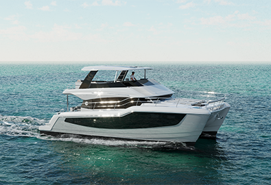 a render of the new aquila 50 charter yacht